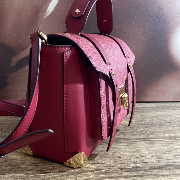 MK Manhattan Leather Logo Satchel NWT - Picture 5 of 9
